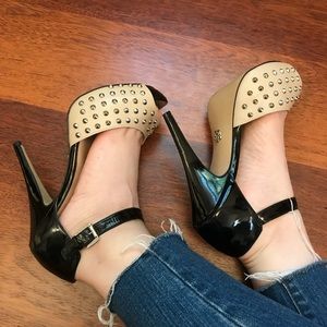 Rock & Republic - Studded Peep Toe Platform Heels